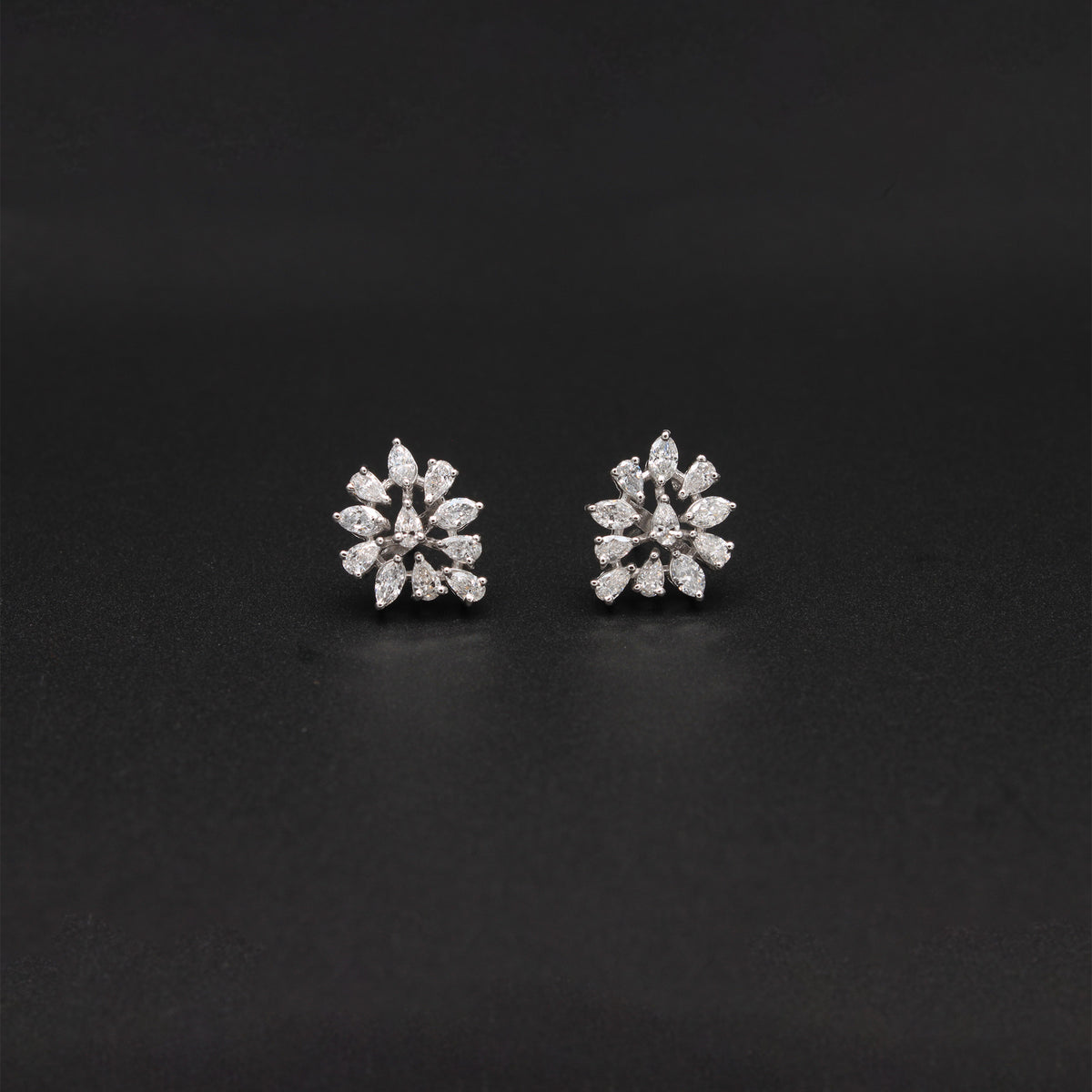 Classic Pear Solitaire Studs