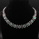 Emerald Floral Diamond Necklace