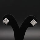 Princess-Cut Diamond Halo Studs
