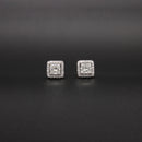 Princess-Cut Diamond Halo Studs