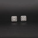 Princess-Cut Diamond Halo Studs