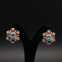 Multi-Gemstone Navratna Floral Studs