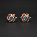 Multi-Gemstone Navratna Floral Studs
