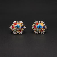 Multi-Gemstone Navratna Floral Studs