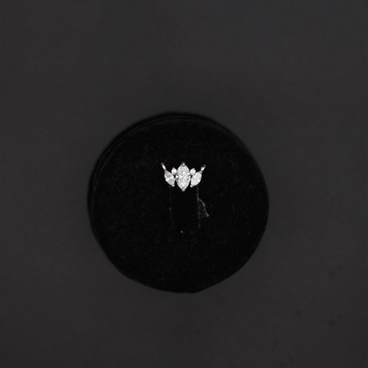 Marquise Diamond Cluster Curved Necklace Connector