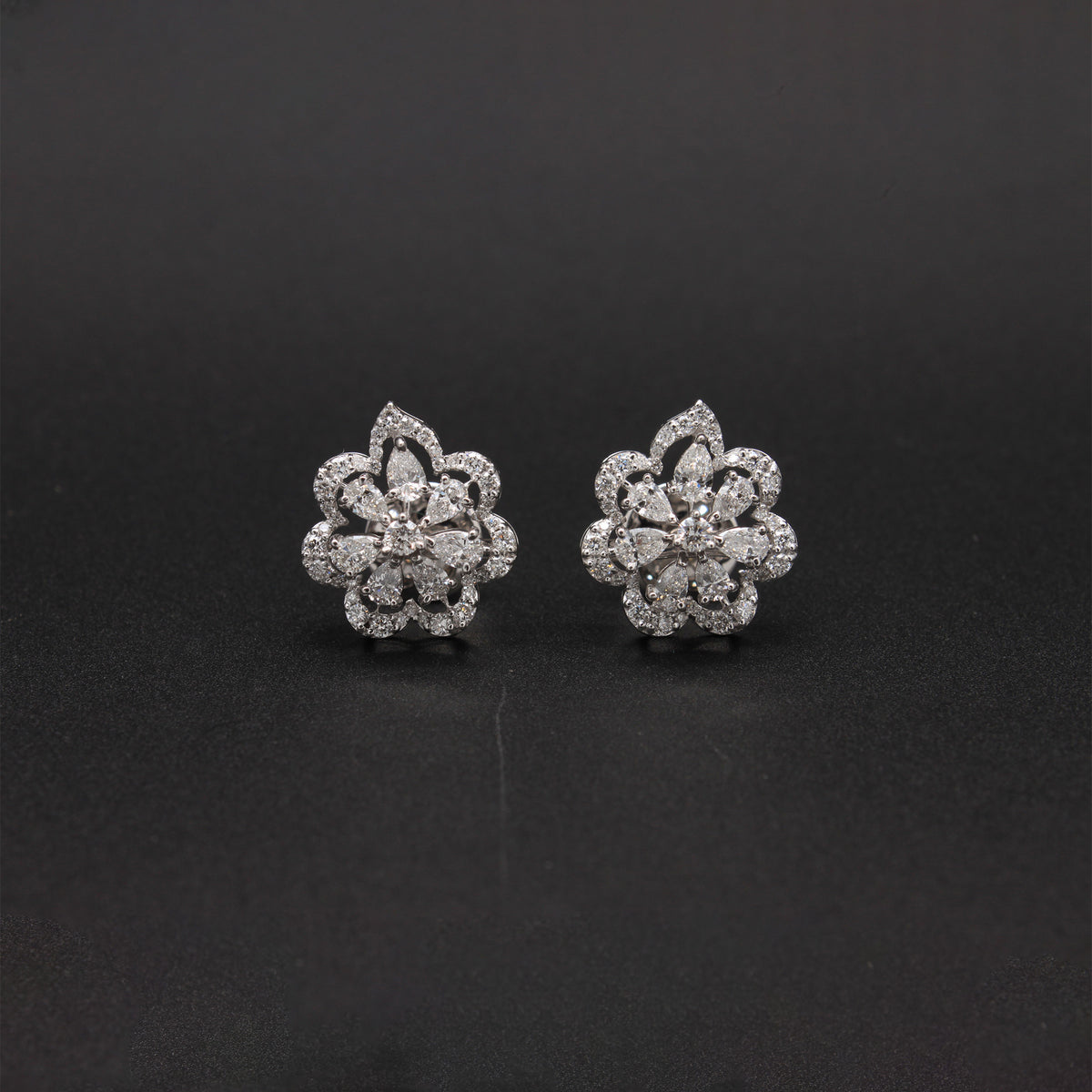 Diamond Lace Blossom Studs