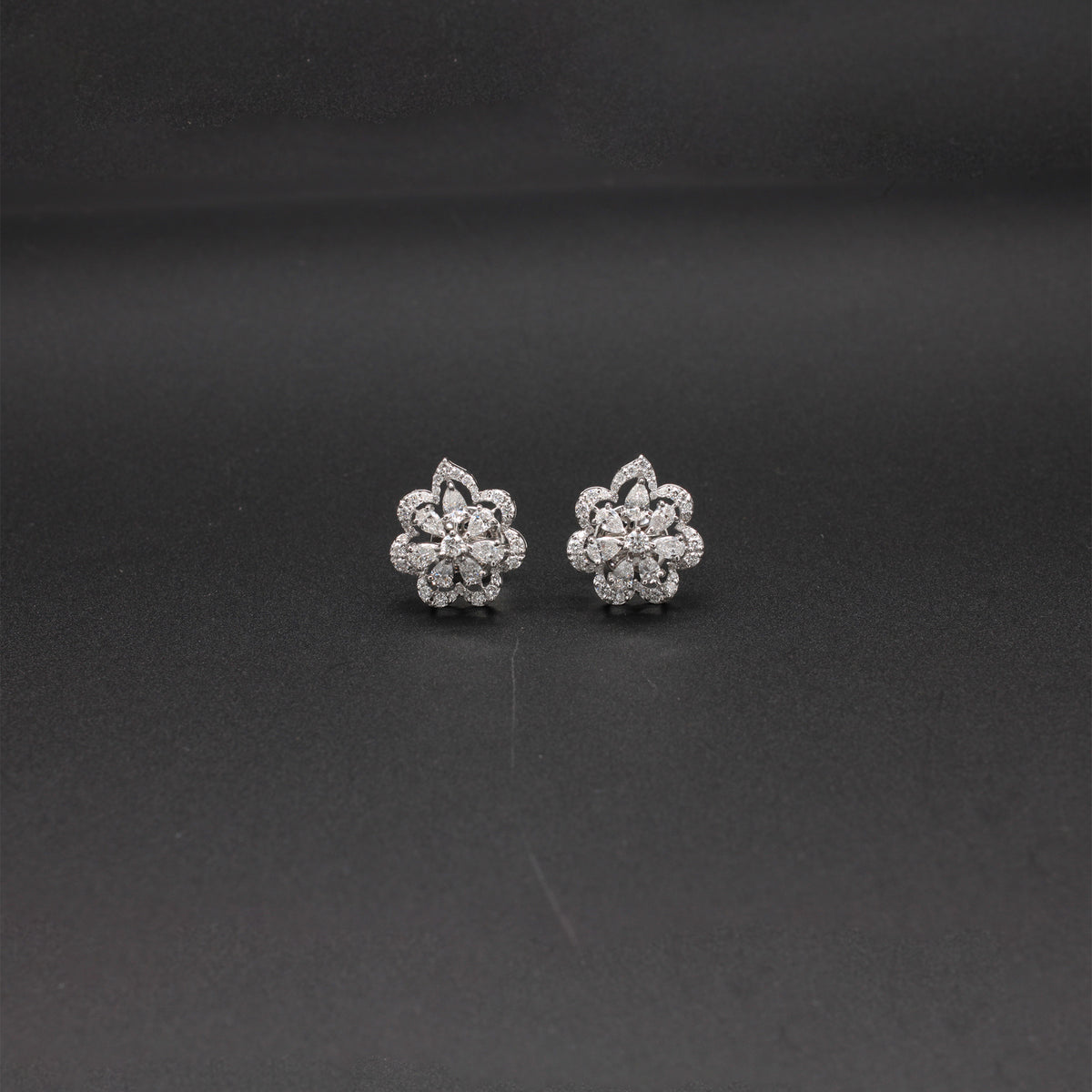 Diamond Lace Blossom Studs