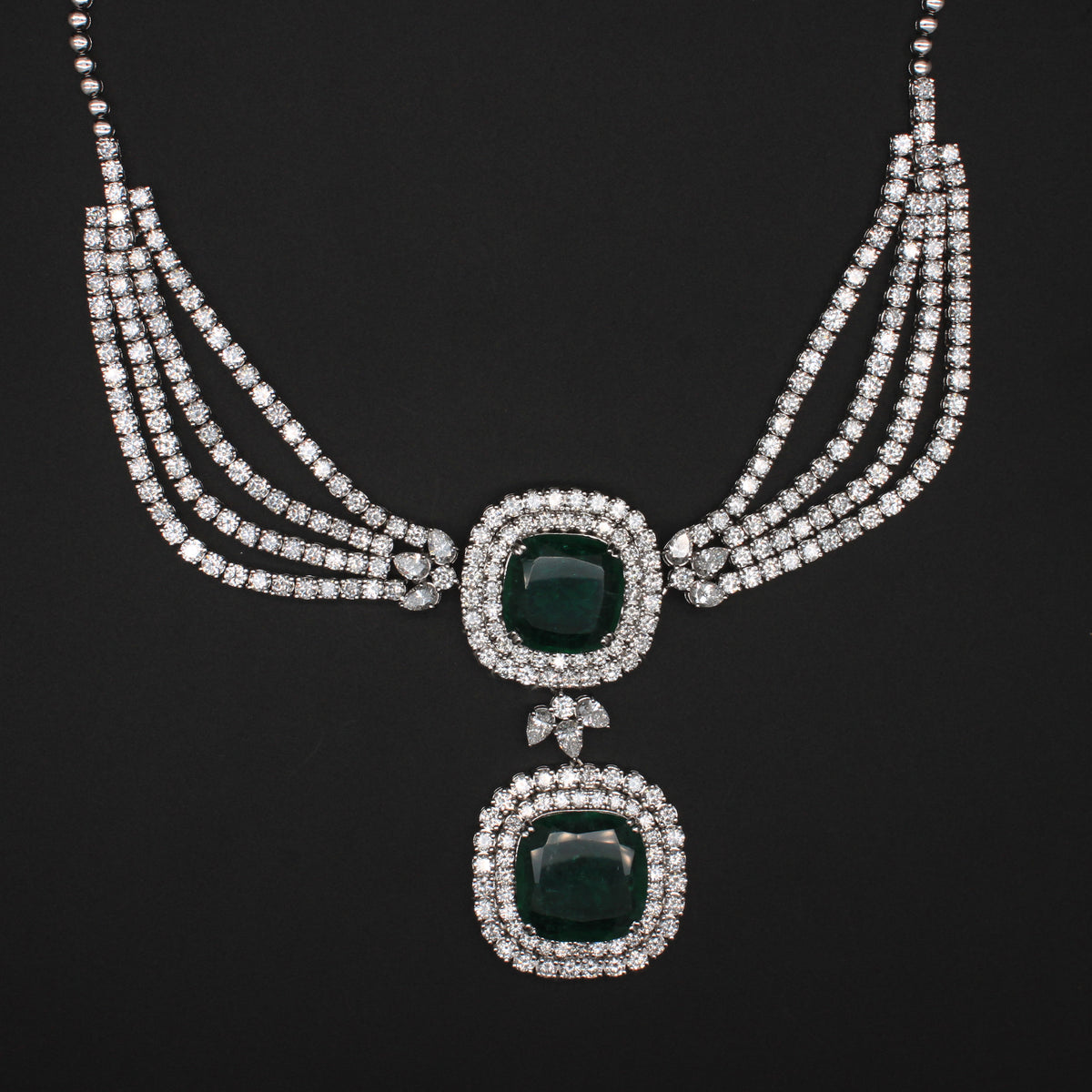 Emerald Diamond Statement Necklace