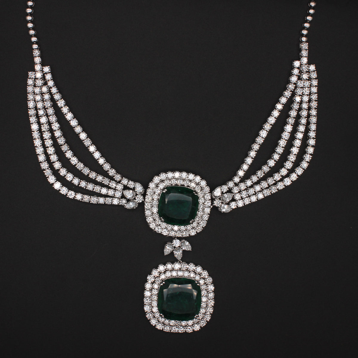 Emerald Diamond Statement Necklace