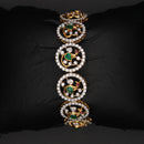 Emerald & Diamond Floral Halo Bangle