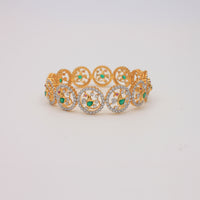 Emerald & Ruby Peacock Motif Bangles