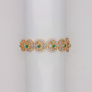 Emerald & Ruby Peacock Motif Bangles