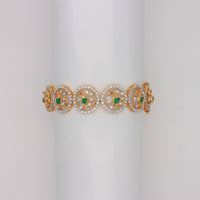 Emerald & Ruby Peacock Motif Bangles