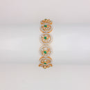Emerald & Ruby Peacock Motif Bangles