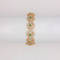 Emerald & Ruby Peacock Motif Bangles