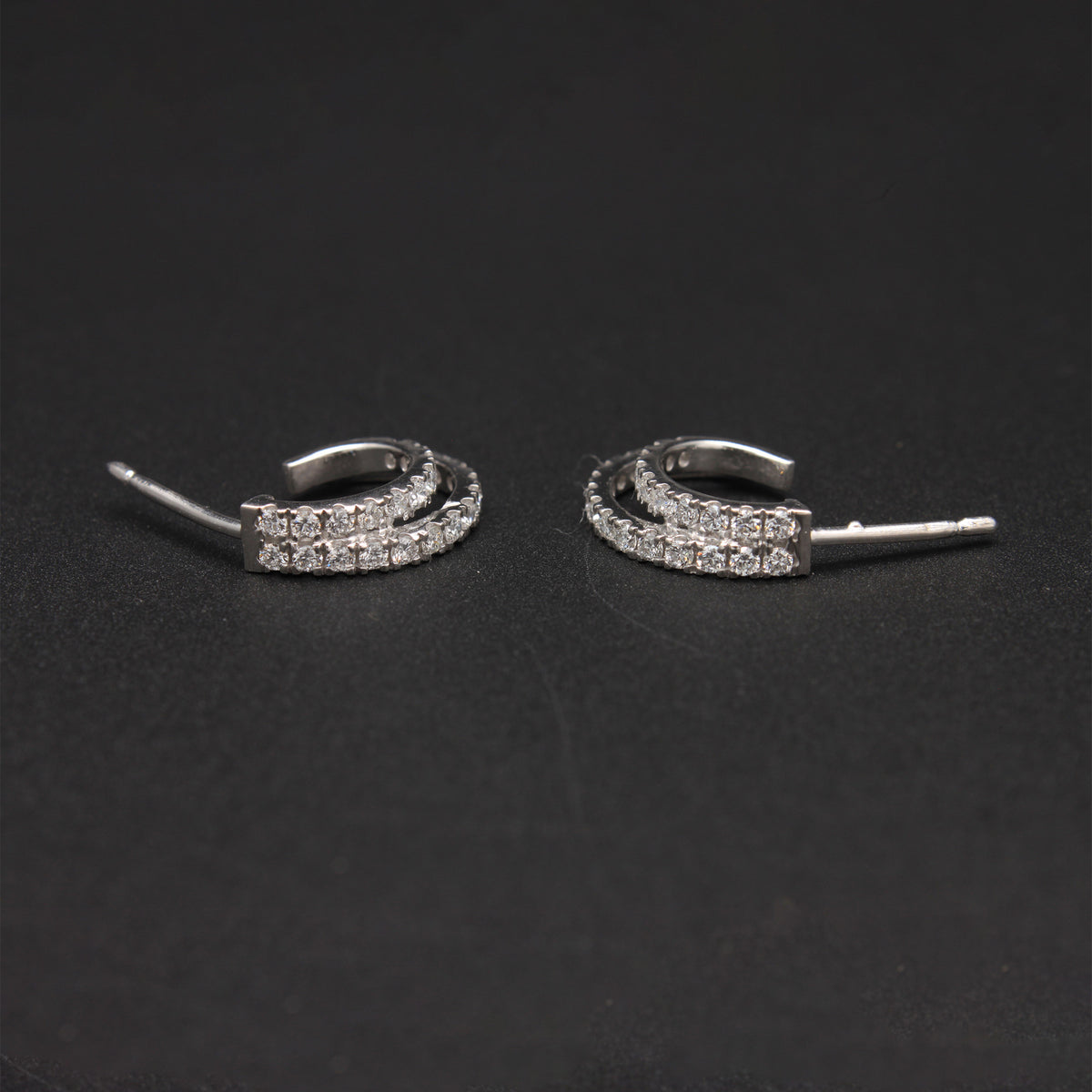 Double-Row Diamond Pavé Hoops