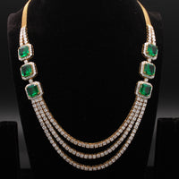 Emerald Diamond Layered Necklace