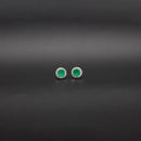 Emerald & Diamond Classic Halo Studs