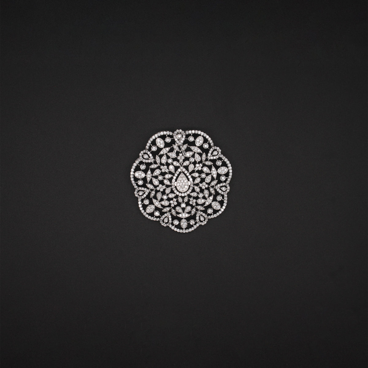 Floral Diamond Statement Pendant