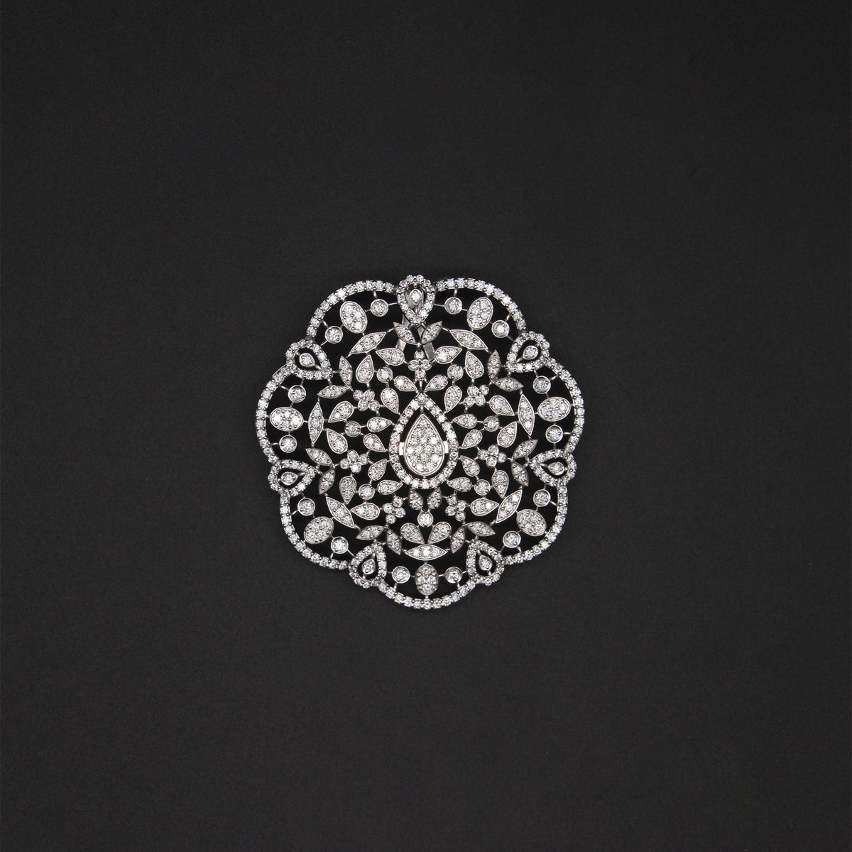Floral Diamond Statement Pendant
