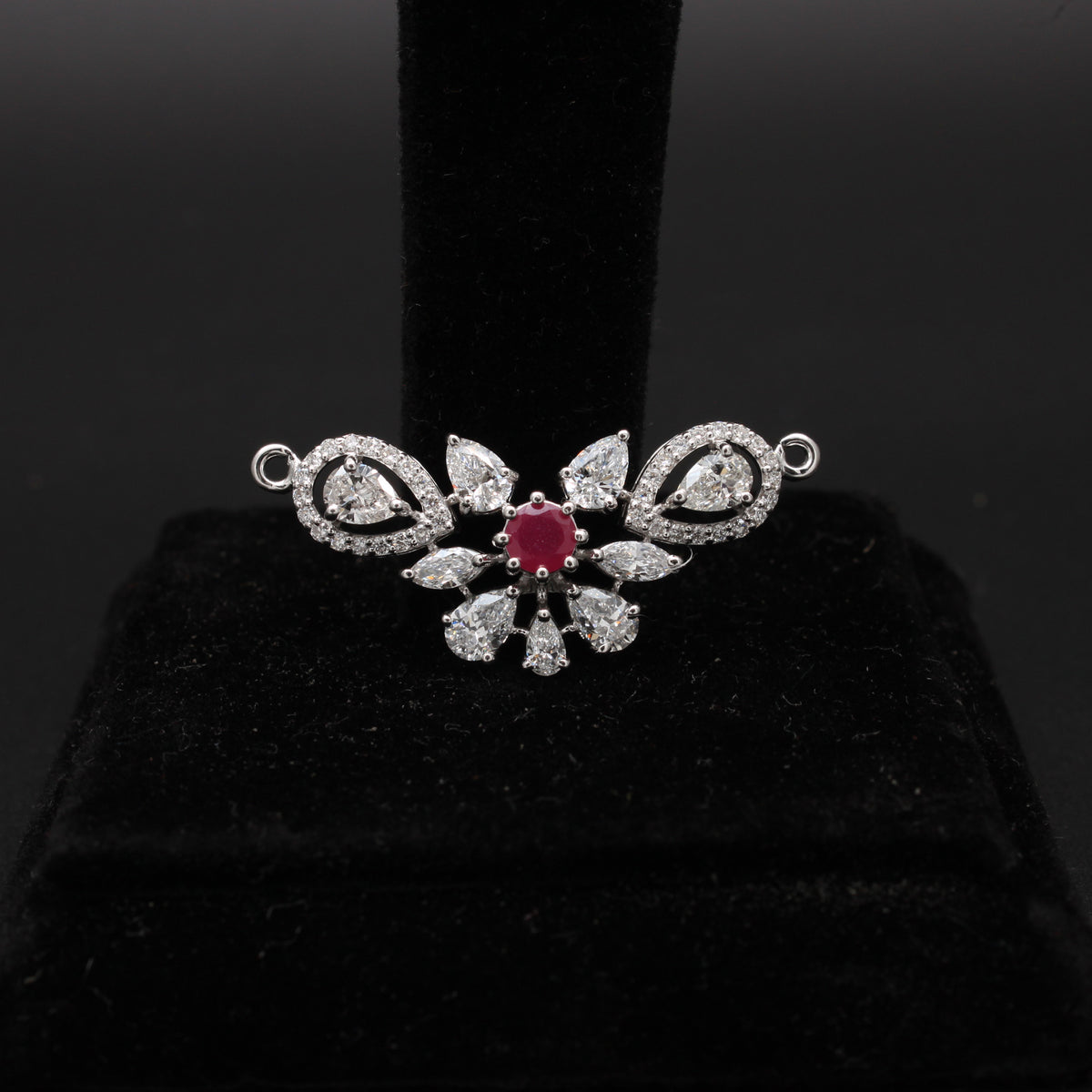 Ruby Floral Diamond Connector