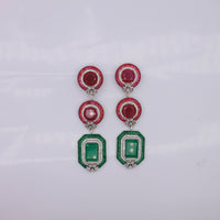 Royal Ruby & Emerald Triple-Station Drops