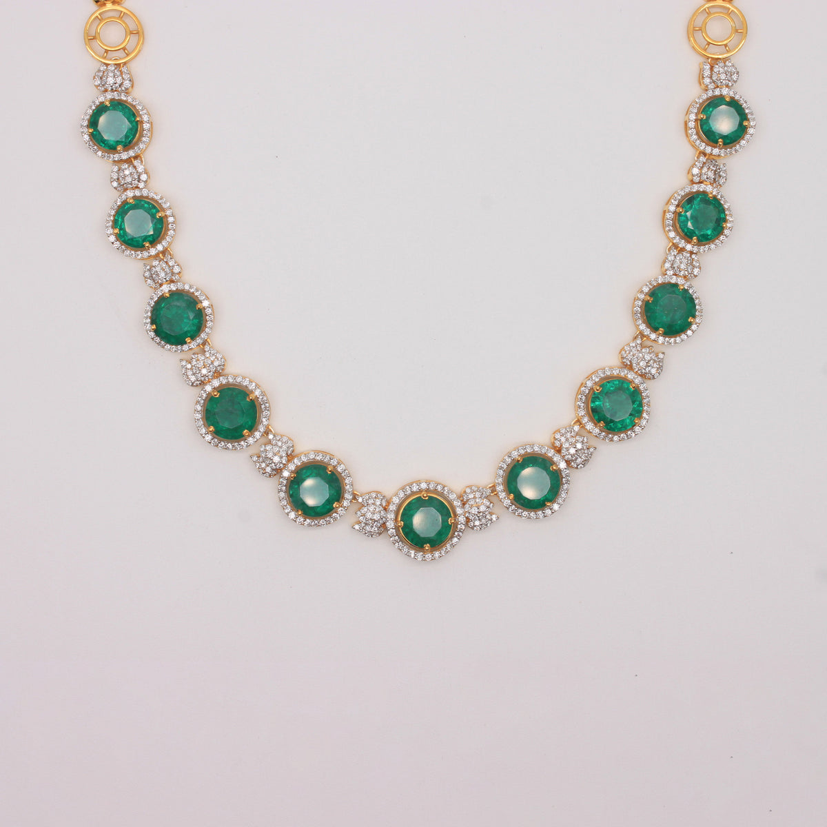 Emerald Diamond Necklace Set