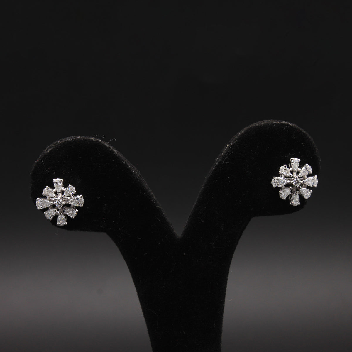 Radiant Pear-Cut Diamond Blossom Studs