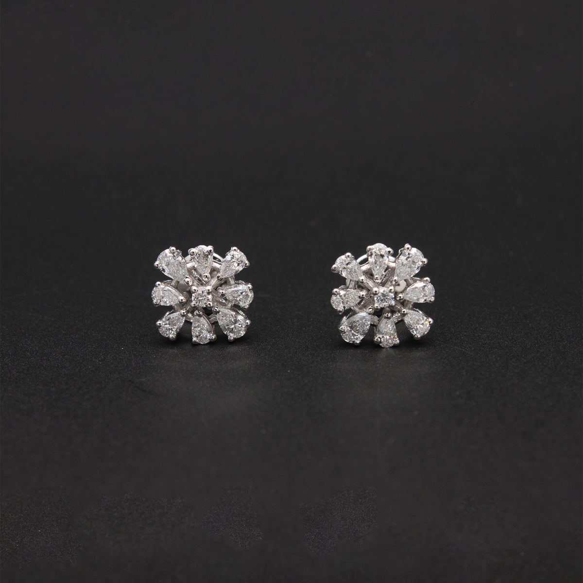 Radiant Pear-Cut Diamond Blossom Studs
