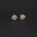 Radiant Gold-Ribboned Diamond Blossom Studs