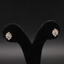 Radiant Gold-Ribboned Diamond Blossom Studs