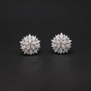 Triple-Tiered Radiant Diamond Blossom Studs