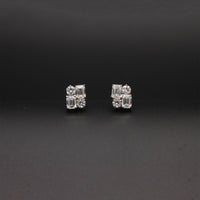Diamond Mixed-Cut Mosaic Stud Earrings