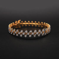 Two-Tone Laurel Leaf Diamond Bangle