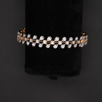 Two-Tone Laurel Leaf Diamond Bangle