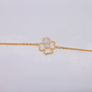Diamond-Accent Four-Leaf Heart Clover Bracelet