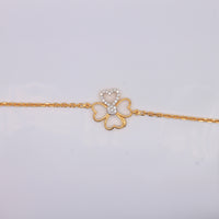 Diamond-Accent Four-Leaf Heart Clover Bracelet