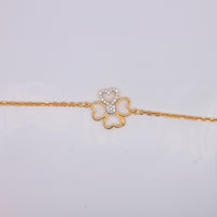 Diamond-Accent Four-Leaf Heart Clover Bracelet