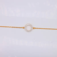 Diamond Circle Charm Bracelet