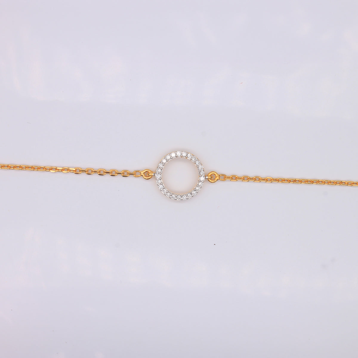 Diamond Circle Charm Bracelet