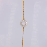 Diamond Circle Charm Bracelet