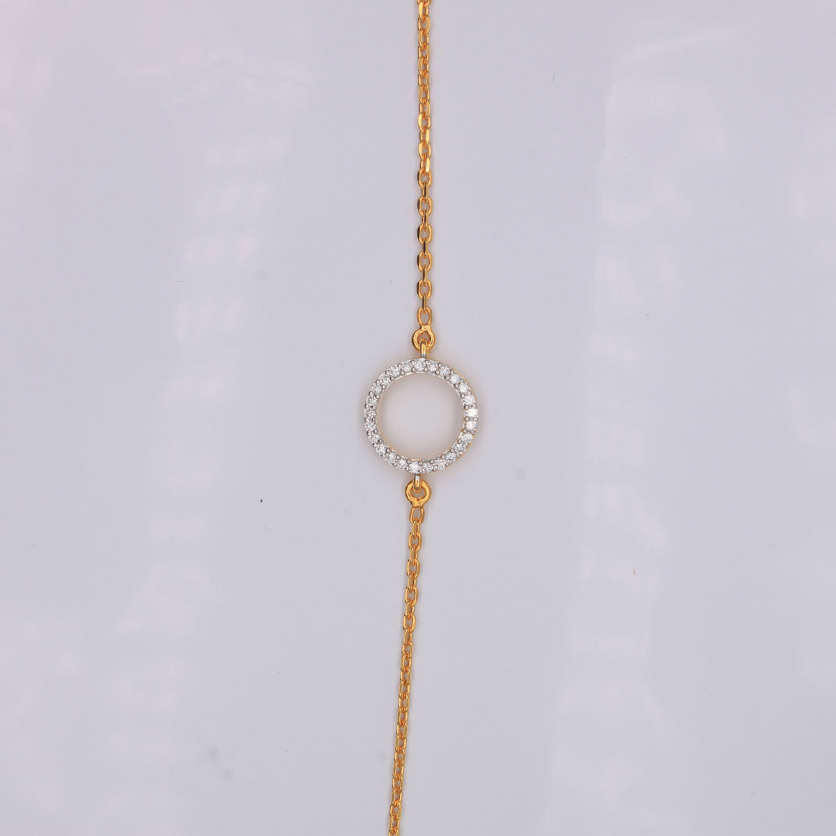 Diamond Circle Charm Bracelet