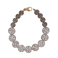 Diamond Halo Cluster Link Bracelet