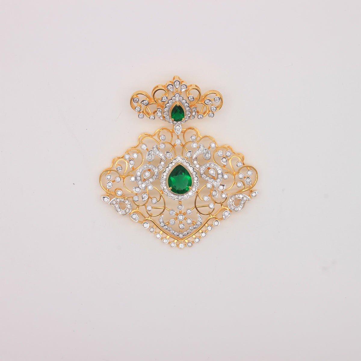 Emerald Filigree Statement Pendant