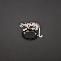 Pave Diamond Panther on Onyx Focal