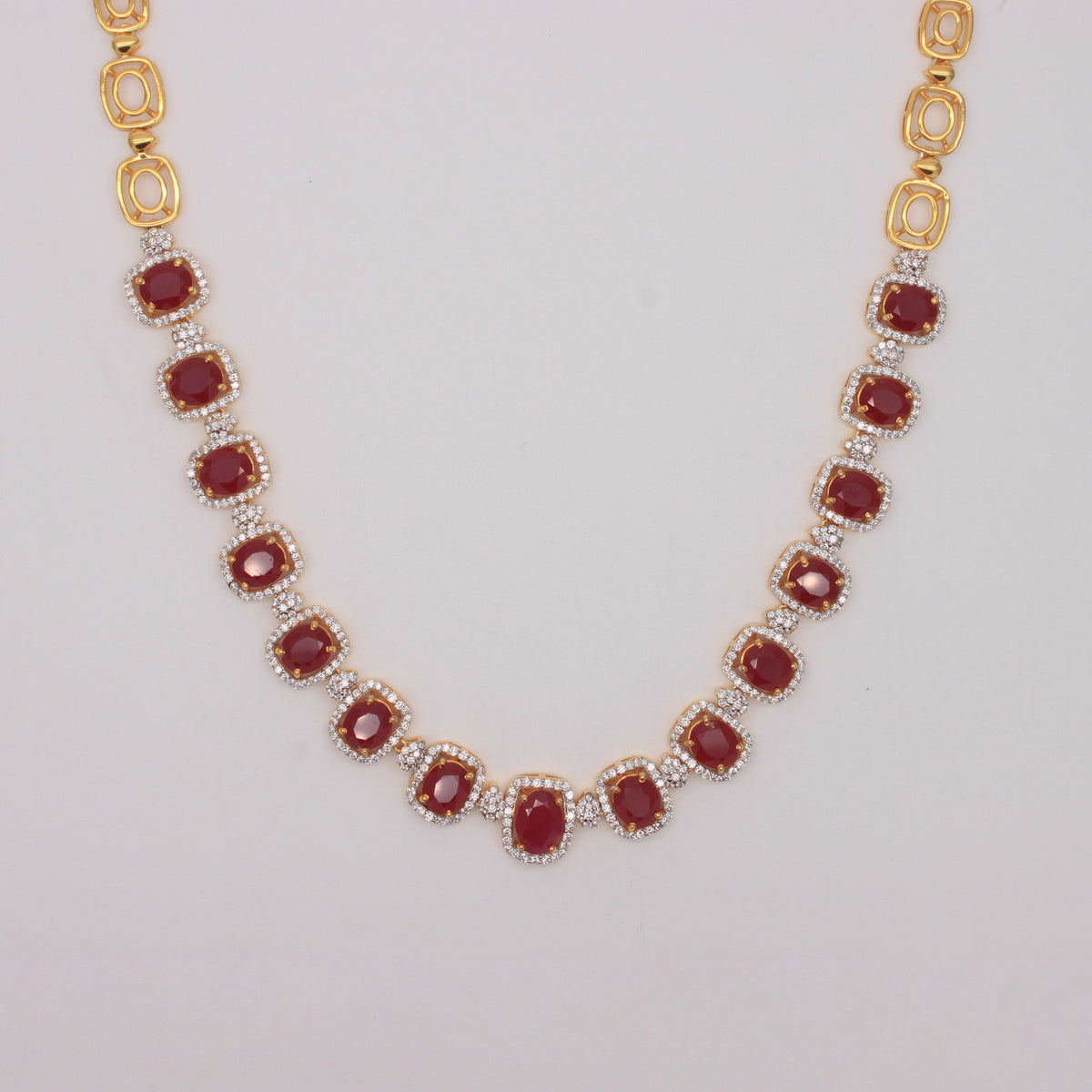 Ruby Diamond Necklace Set